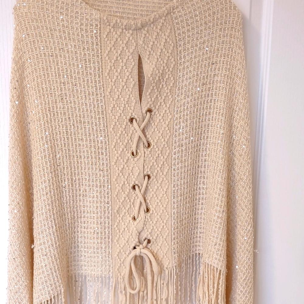 Shimmery Knit Poncho
